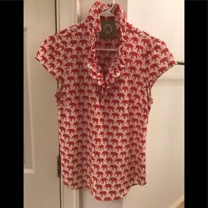 Elizabeth McKay Blouse with Elephant Pattern